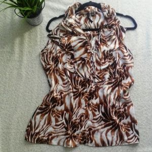 elegant and fun top with a animal prints